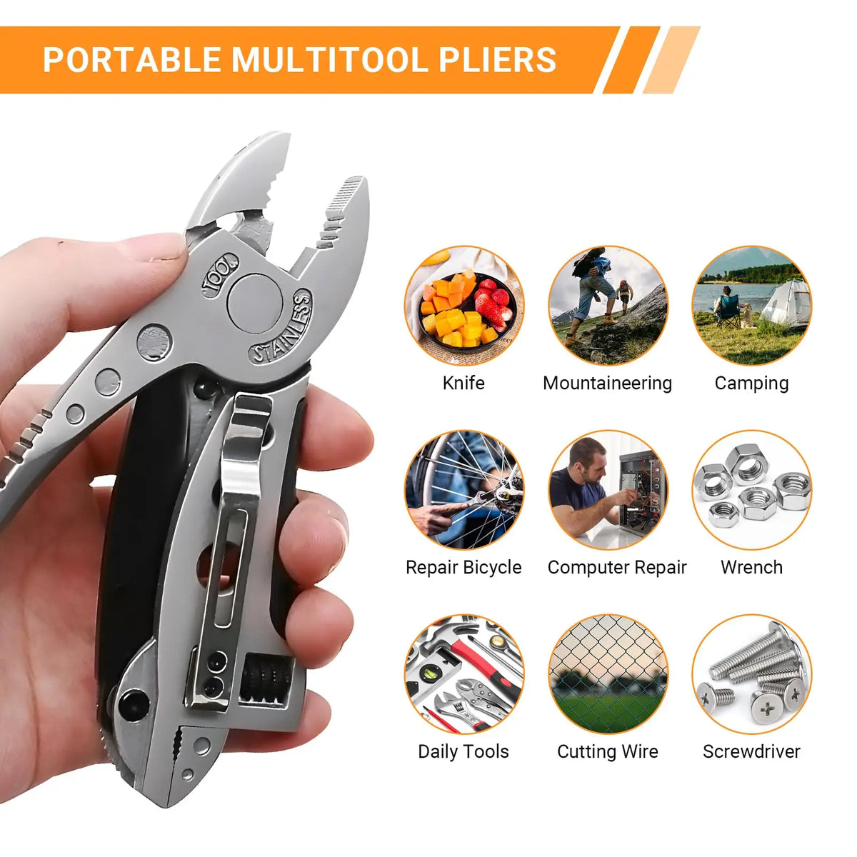 Folding Multi-Tool Pliers, Pictured Combination