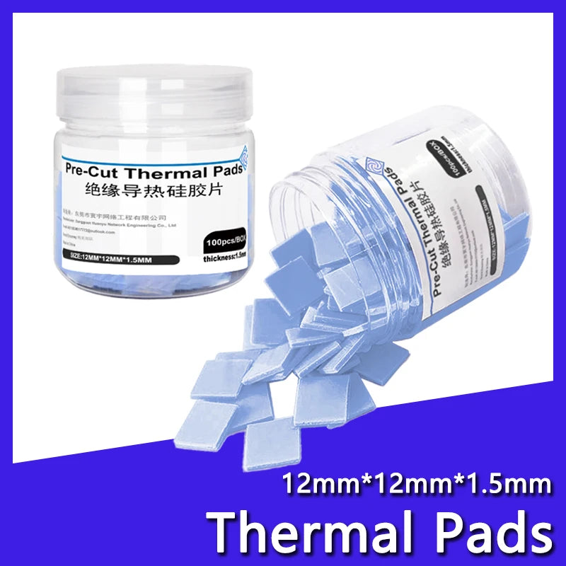 Pre-Cut Silicone Thermal Pads, 100 Pieces