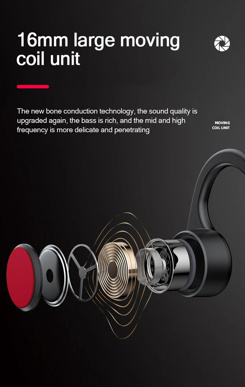 Original Lenovo X3 Pro Bone Conduction Headphone Bluetooth 5.3 Wireless Headset Waterproof Ear Hook Sports Earphones With Mic 