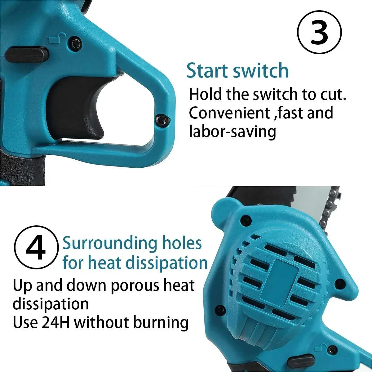 6 Inch Cordless Electric Chainsaw for Fast Wood Cutting