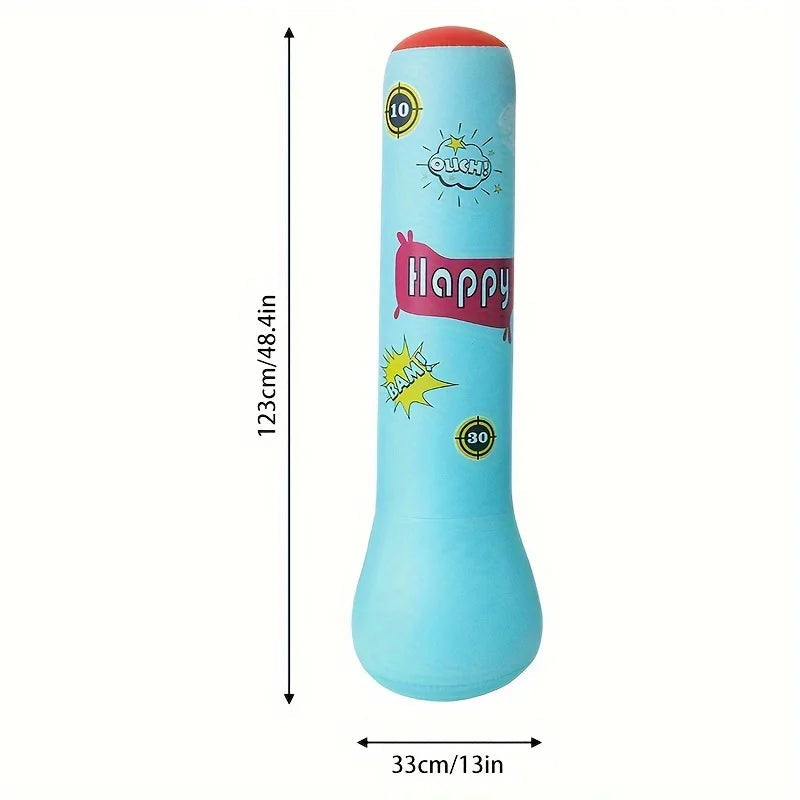 Inflatable Bopper Kids Punching Bag with Bounce-Back Action Inflatable Toys Bop Bag for Kids Presents with OPTIONAL Gloves 