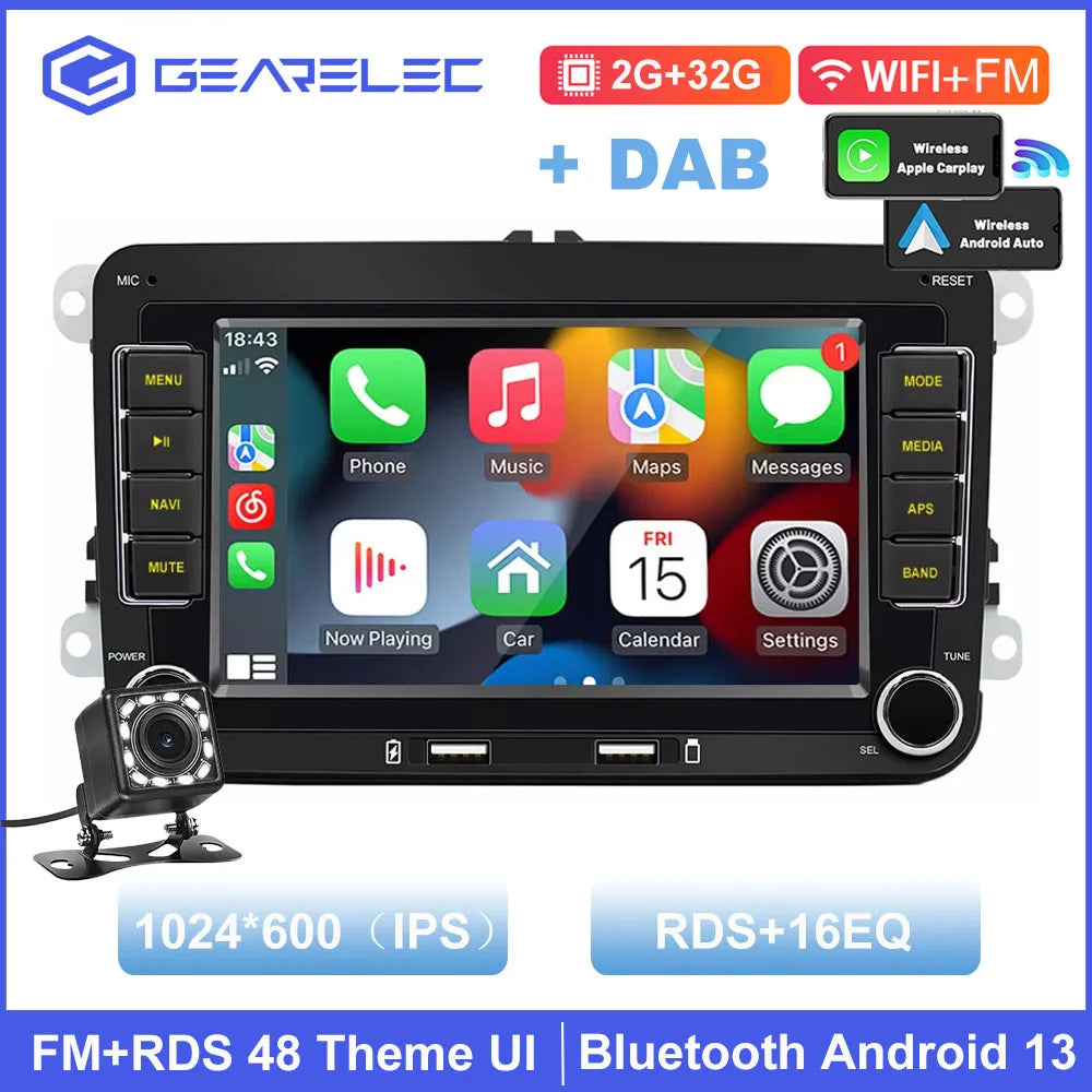 Android Car Radio CarPlay for VW Vehicles 7" Multimedia System