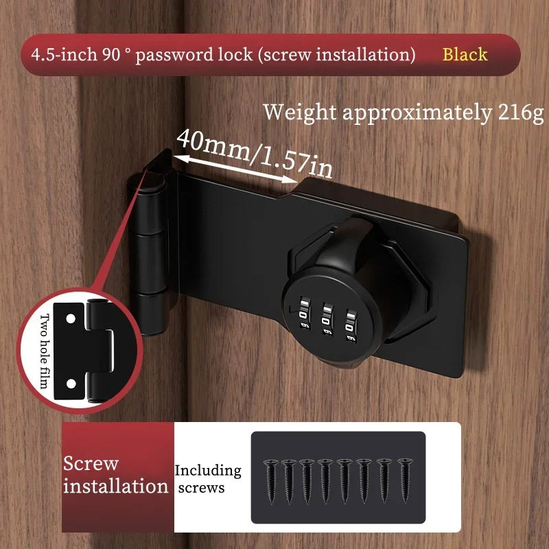 Combination Hasp Lock for Interior Cabinets