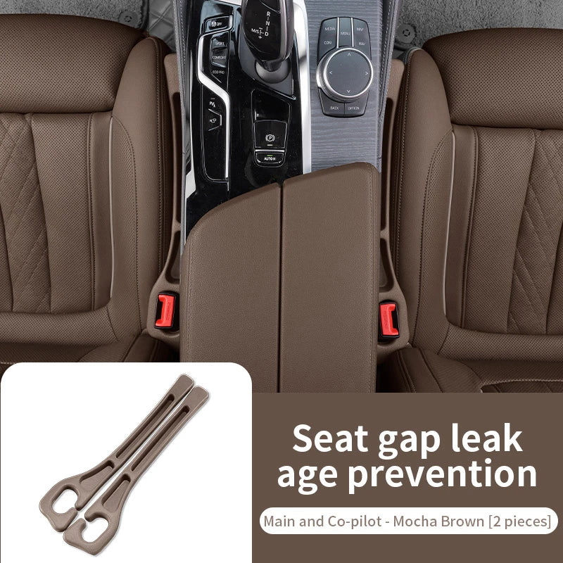 SEAMETAL 2Pcs Car Seat Gap Filler Organizer Flexible Center Console Crevice Filling Strip Seat Side Filler with Expandable Hole