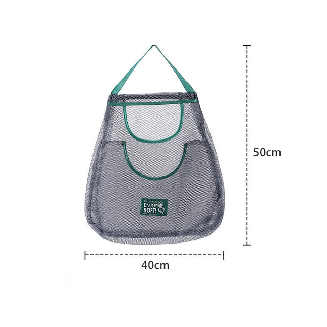 Reusable Storage Bags Kitchen Hanging Mesh Bag Home Fruit And Vegetable Storage Net Bag For Ginger Garlic Potatoes Onions 