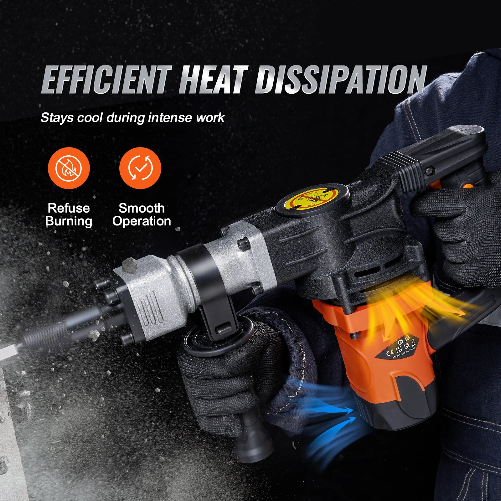 1400W Electric Demolition Jack Hammer with 2 Chisels