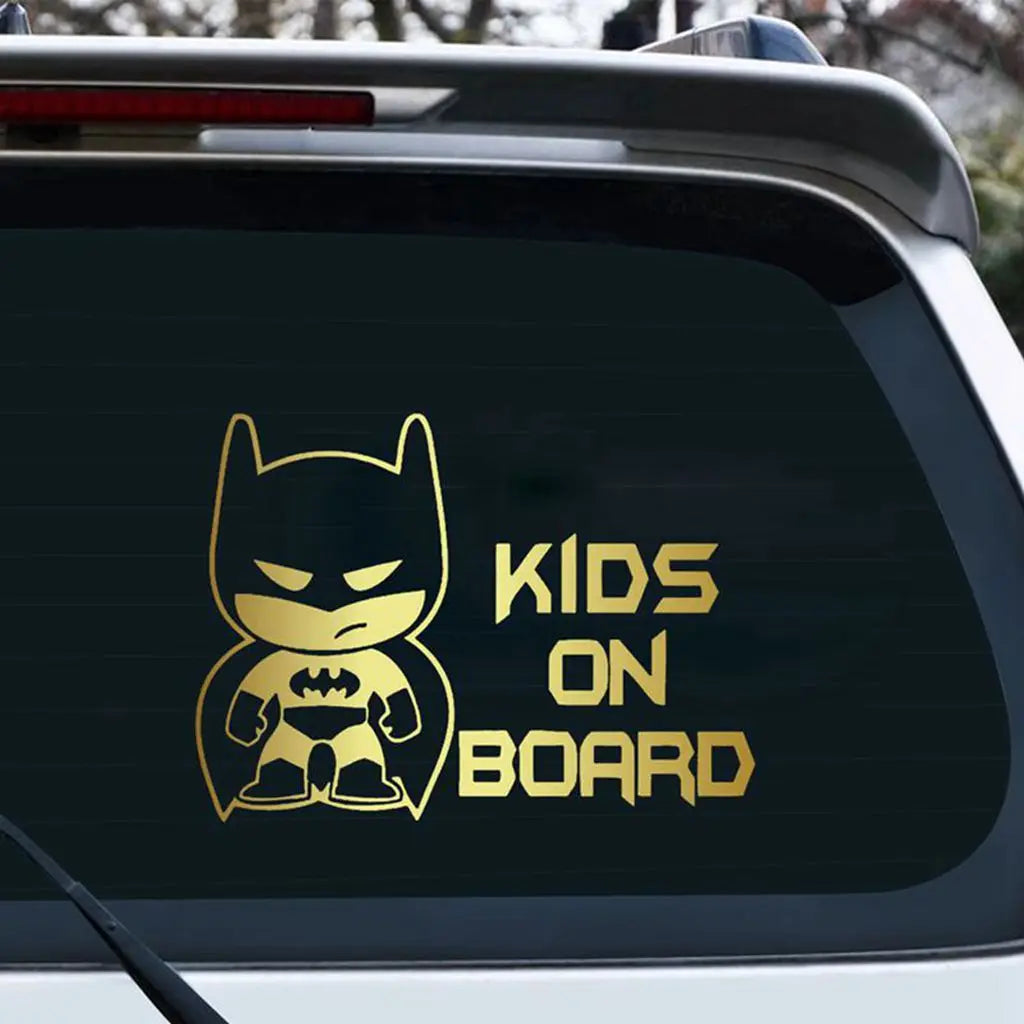 Car Sticker Kids Baby On Board 19*13.9cm Funny Car Decal Reflective Laser 3D Car Stickers Vinyl Car Styling Black Silver