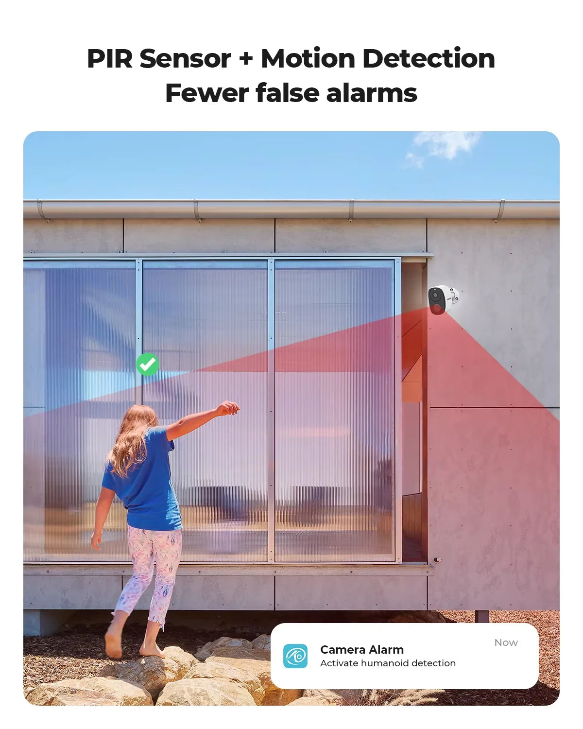 Telecamera di sicurezza wireless 3MP con batteria, proiettore, sirena e audio