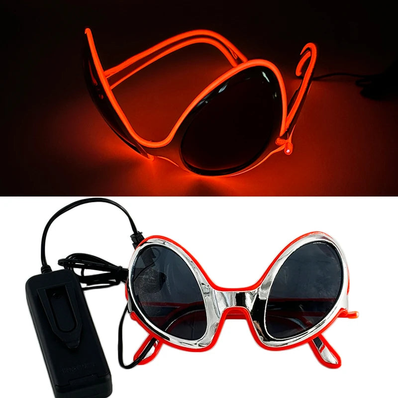 LED Luminous Futurist Cyberpunk Glasses LED Light Up Glasses cool cyberpunk glasses for man women cospaly supplies 