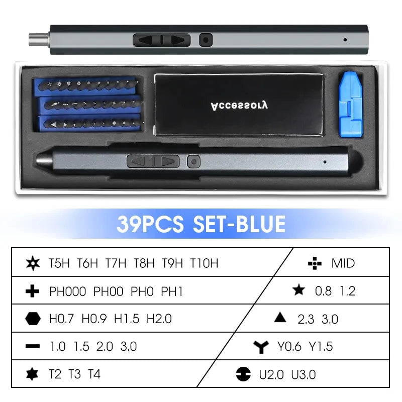 Cordless Electric Screwdriver Set 12/39/50 in 1 Precision Power Tool Magnetic Screw Driver Bit Fast Charging Repair Tool Kit 