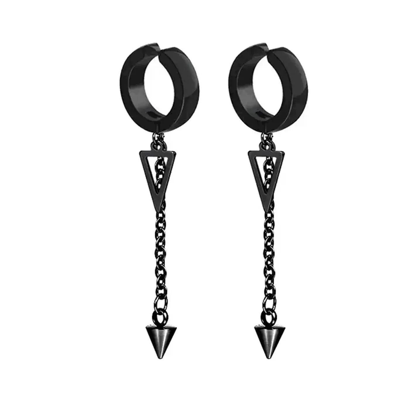 Men's Punk Cross Magnetic Earrings Set