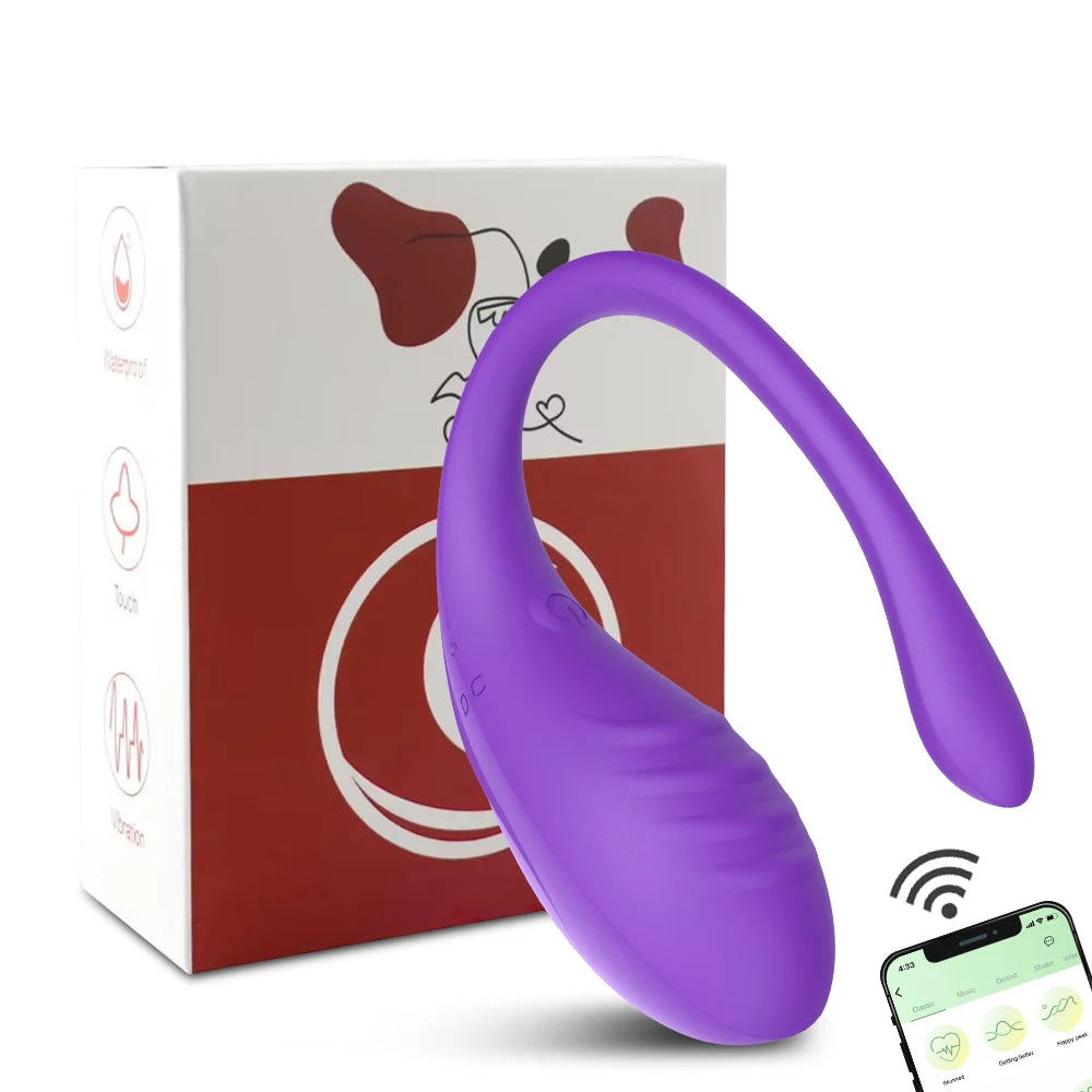 Œuf vibrant portable contrôlé par application avec 9 modes pour couples