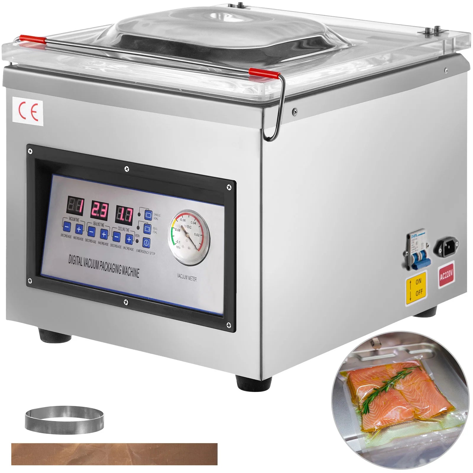 DZ-260C Chamber Vacuum Sealer 31cm Digital Food Packing Machine