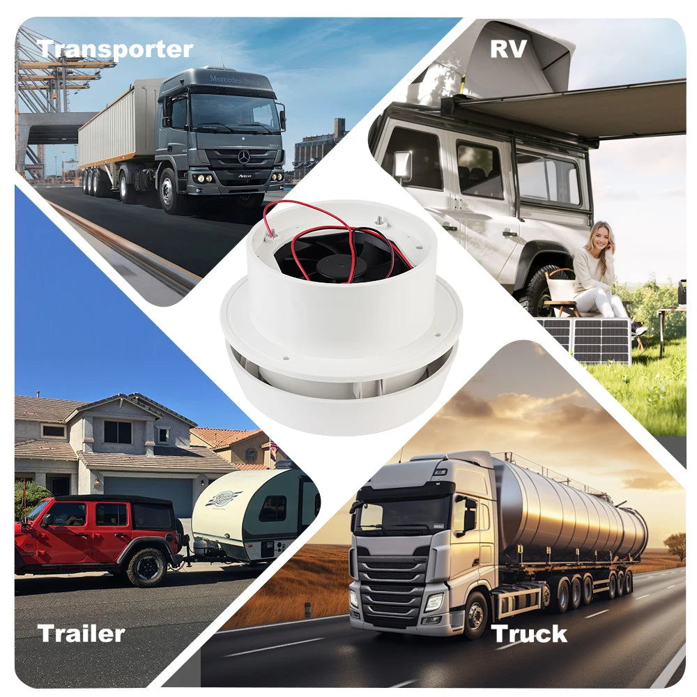 Side Air Outlet Ventilation Exhaust Fans Strong Wind 12V Car Silent Fan For Rv Trailer Caravan Camper Accessories