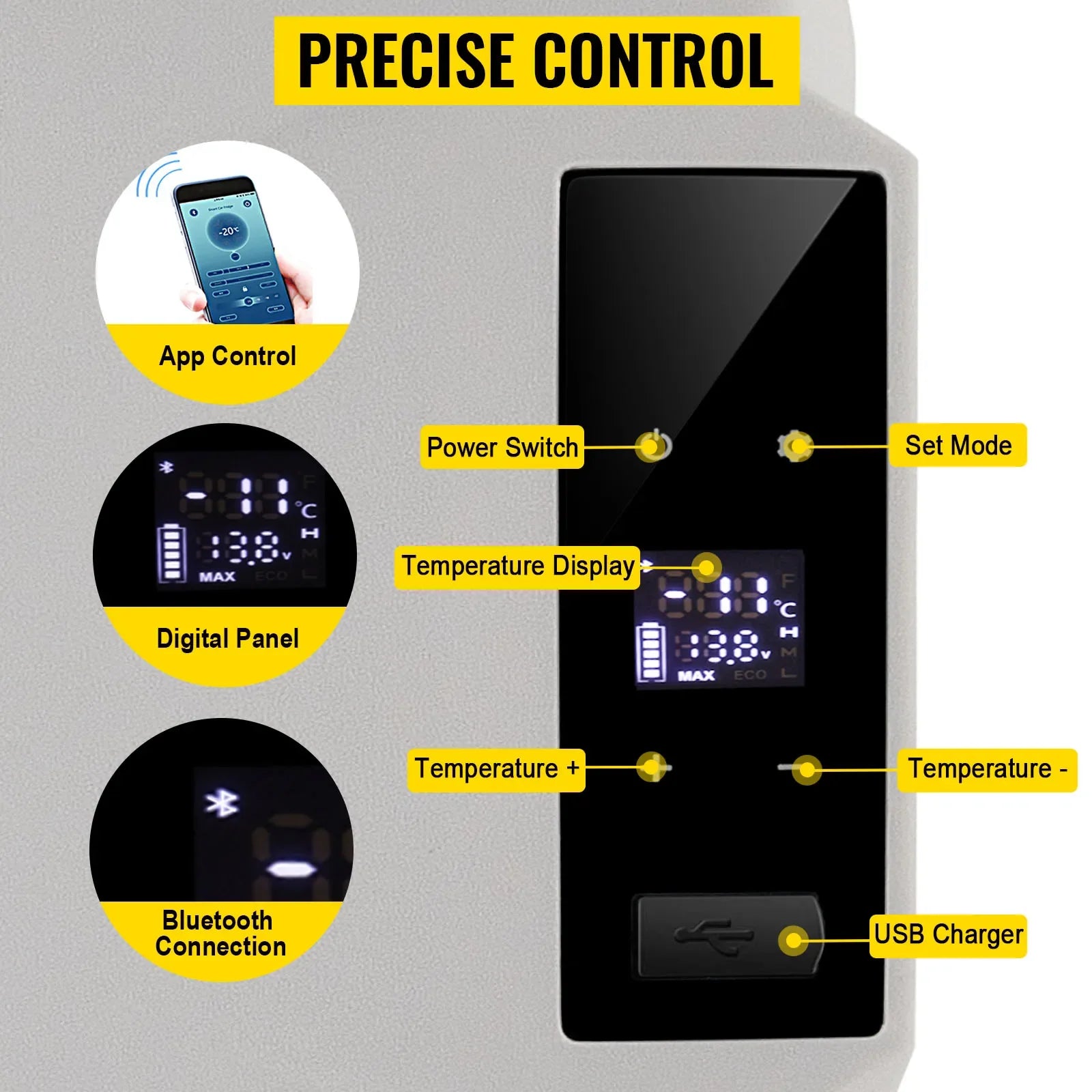 Portable 12V Car Refrigerator Freezer with Fast Cooling -20℃ to 50℉