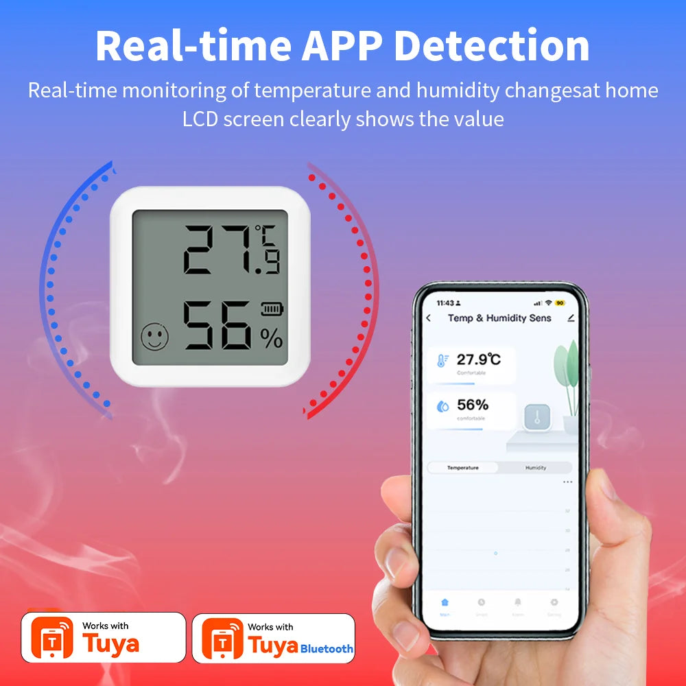 Bluetooth 5.2 Temperature and Humidity Sensor with LCD
