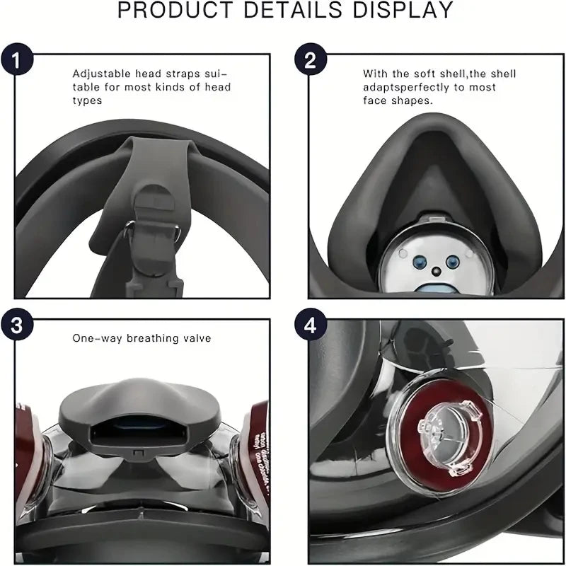 SJL 27 In 1 6800 Industrial Painting Spraying Respirator Gas Mask 3 In 1 Suit Safety Work Filter Dust Full Face Mask Gas mask 