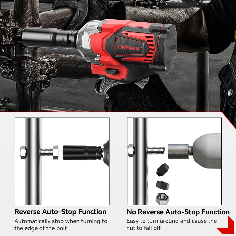 1200N·M Brushless Electric Impact Wrench DTW500 with 4‑Gear Control