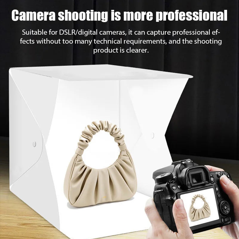 Mini LED Photo Light Box with Six Backdrops