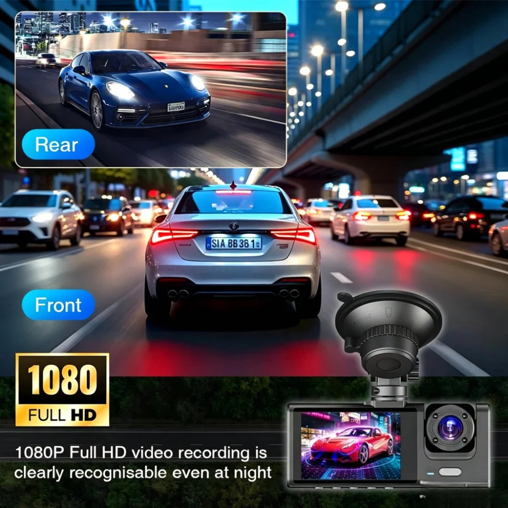 1080P Dual-Lens Dash Camera with G-Sensor