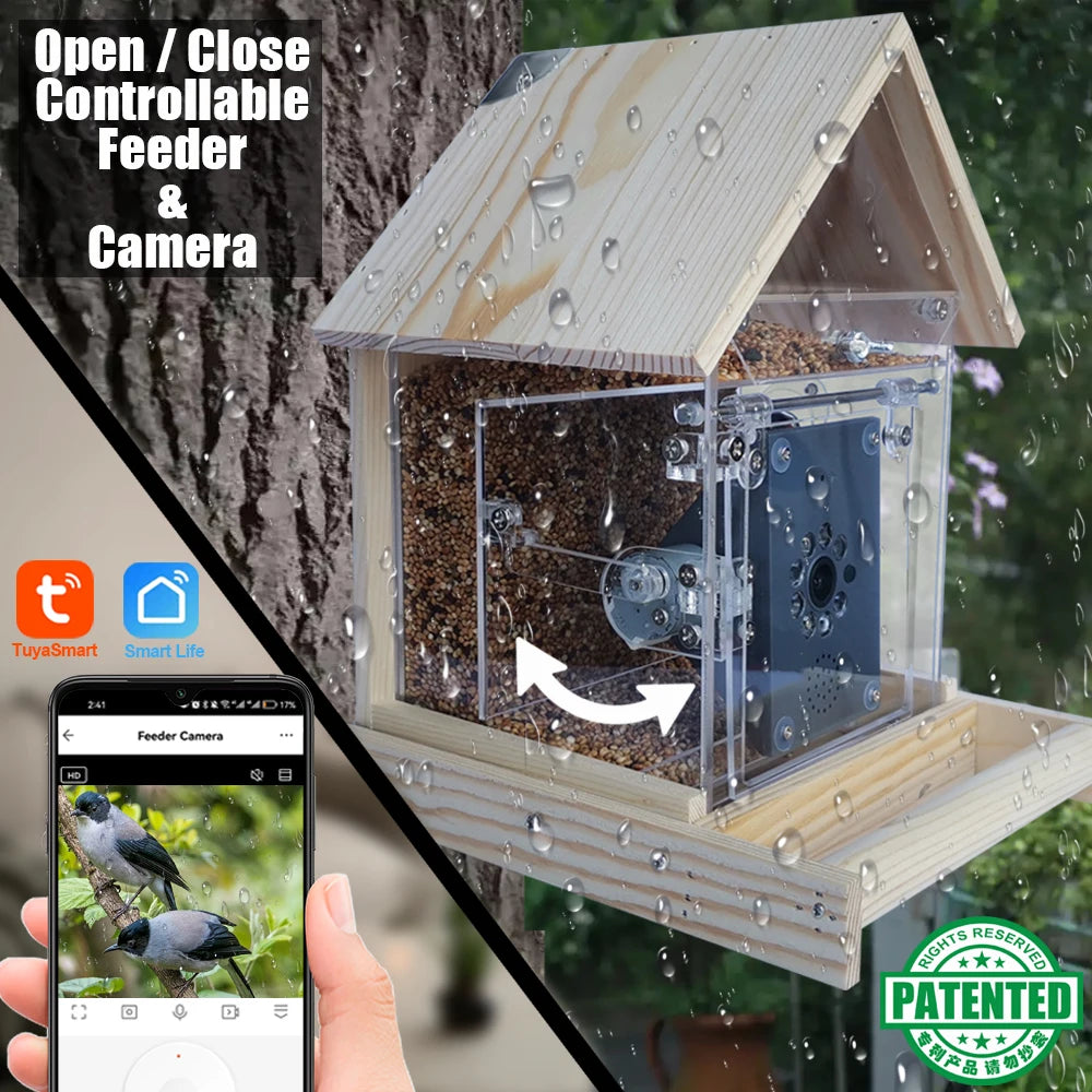 Smart WiFi Bird House Camera 4MP HD with Night Vision & App