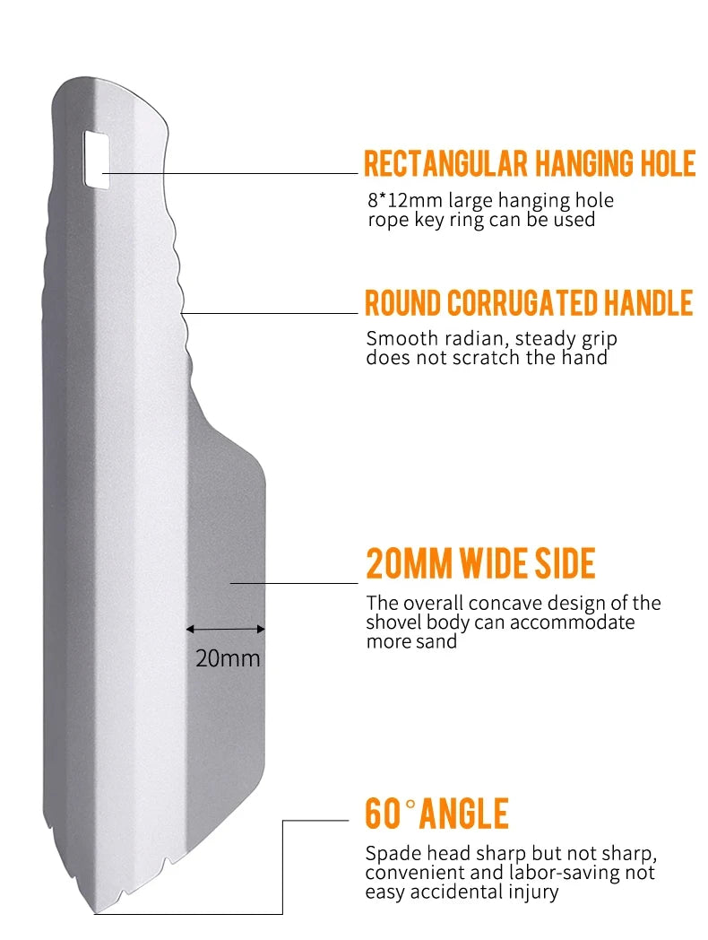 Titanium Hand Shovel Mini Ultralight Portable Trowel