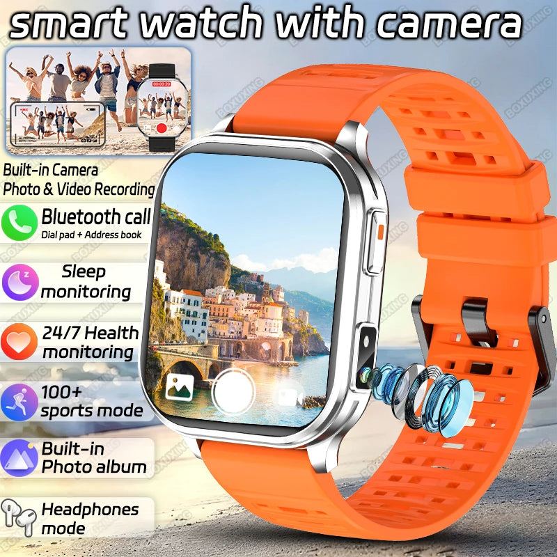 2026 Νew Smart Watch With Camera Men Women Photos Record Video Health Sports Fitness IP68 Waterproof Call Recording Smartwatches