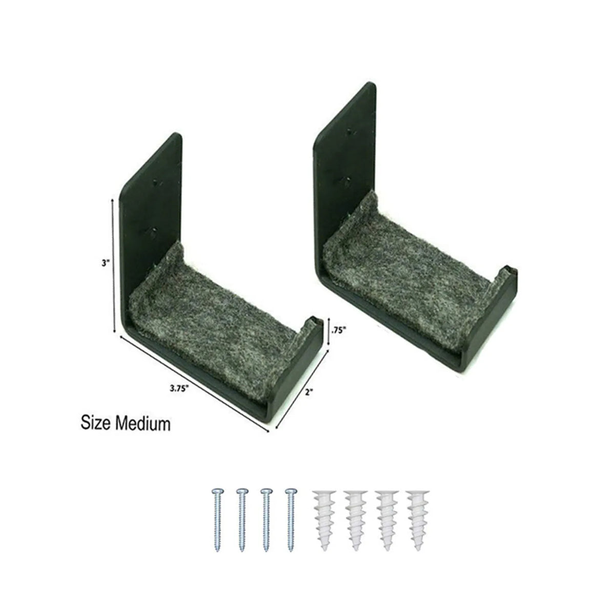 Pair of Padded Steel Snowboard Wall Brackets