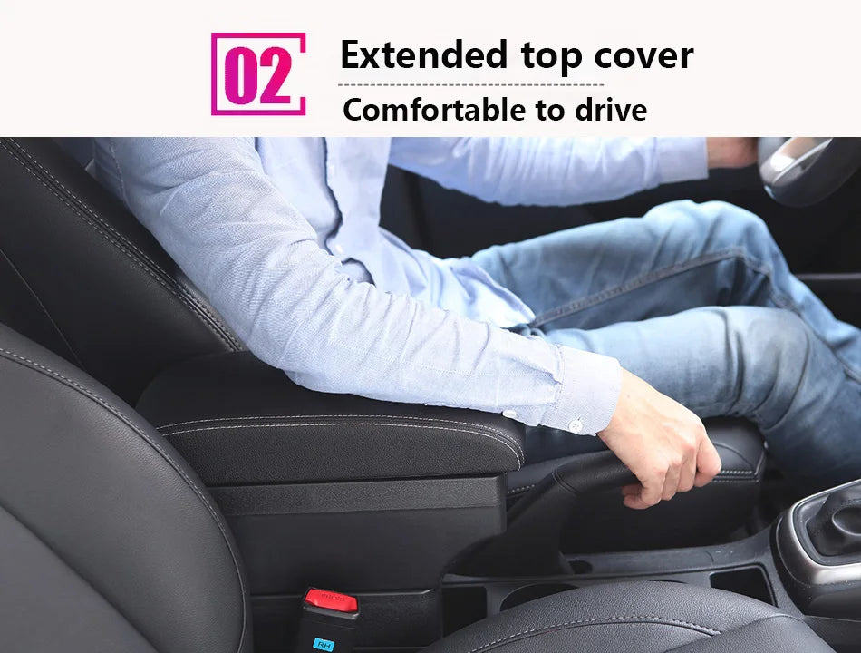 Кутия за подлакътник за Opel Corsa D, подлакътник и облегалка за Opel Corsa, кутия за съхранение на интериорни части, ретро фитинг части, автомобилни аксесоари.