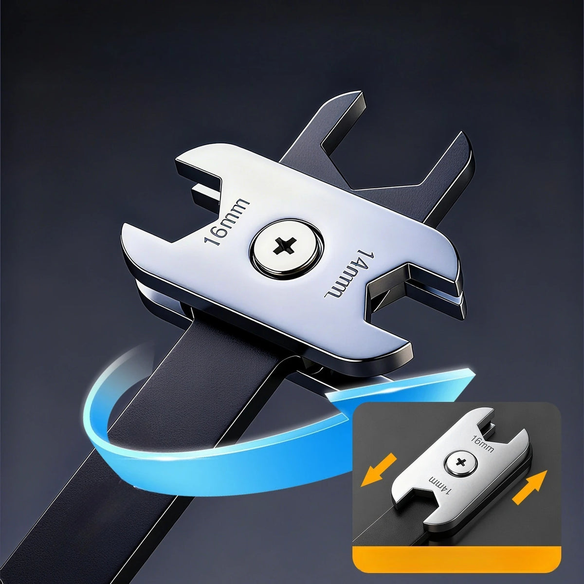 Multi-Size Rotating Wrench for Manual Repairs