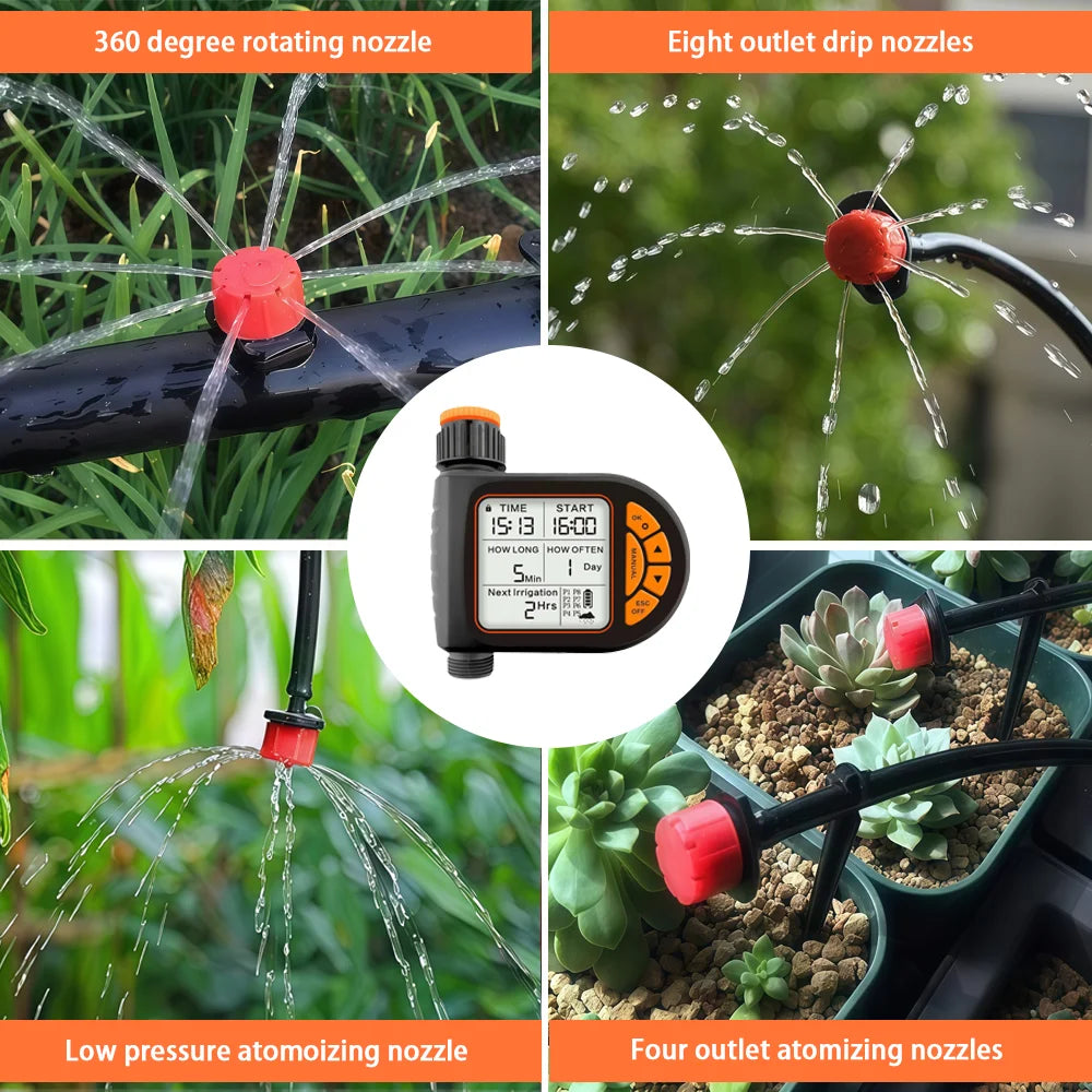 Automatic Garden Watering Timer Kit - Hose Options