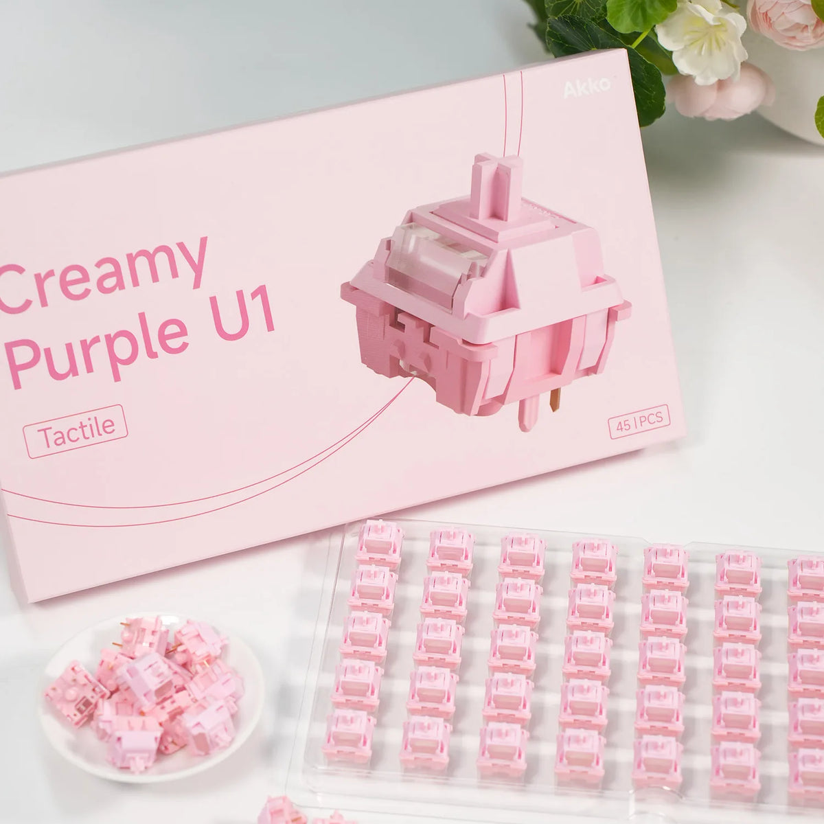 Switch tattile Akko Creamy Purple U1, 45 g, 5 pin