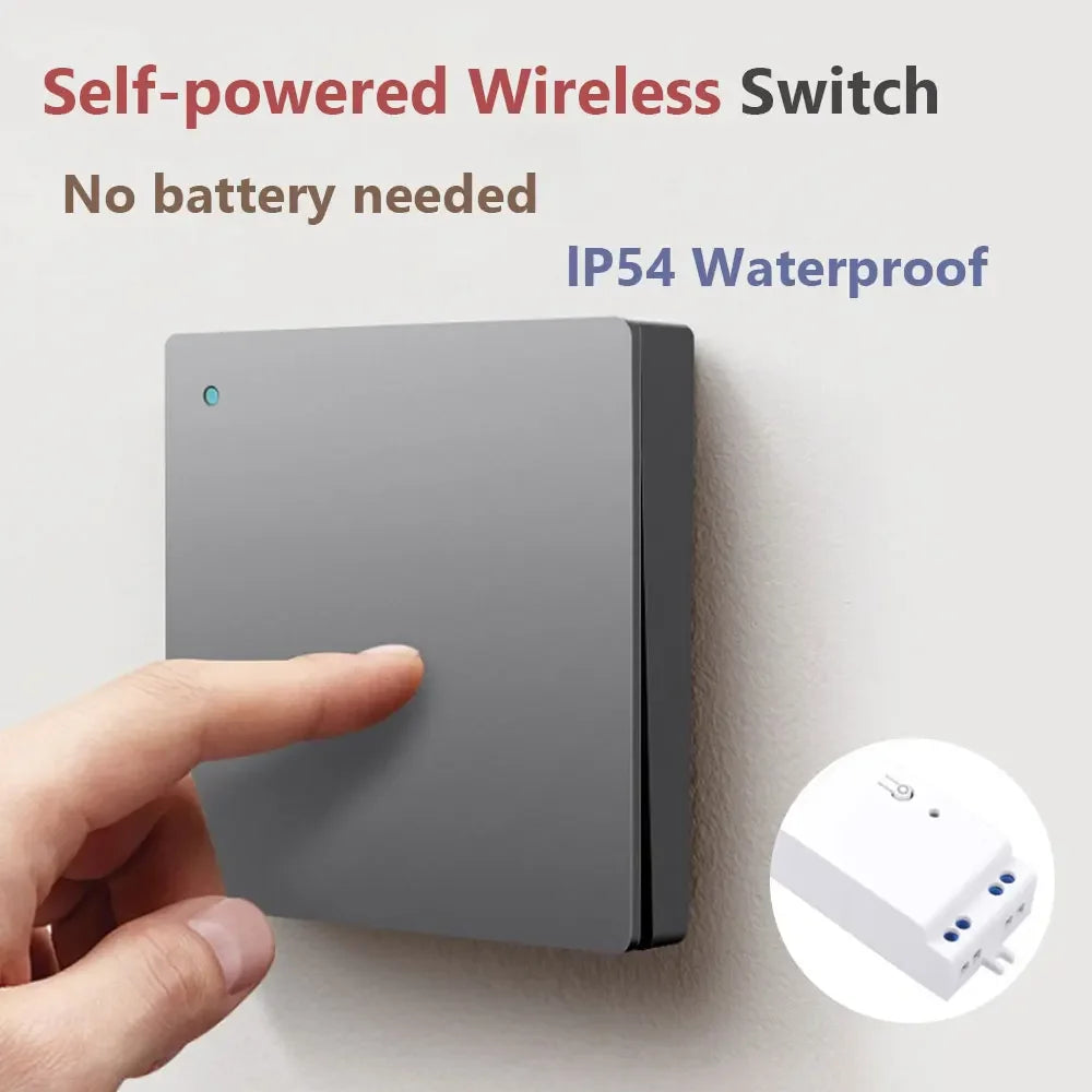 Self-Powered Kinetic Wall Switch, IP54, 95-260 V Receiver