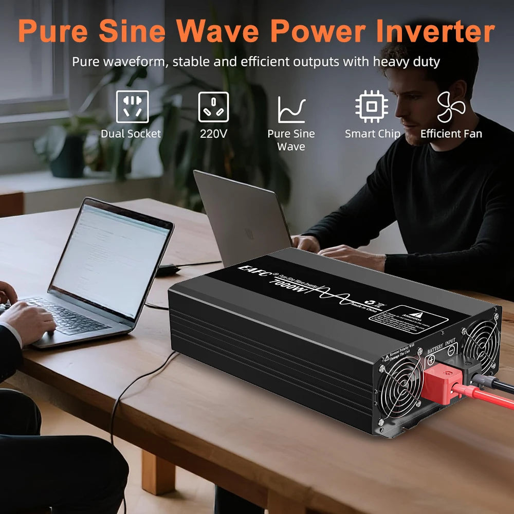 Pure Sine Wave Power Inverter 12V DC to 220V AC