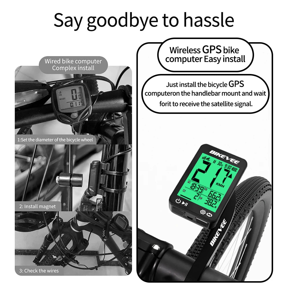 BKV-3101GN GPS Bicycle Computer with Backlit Display
