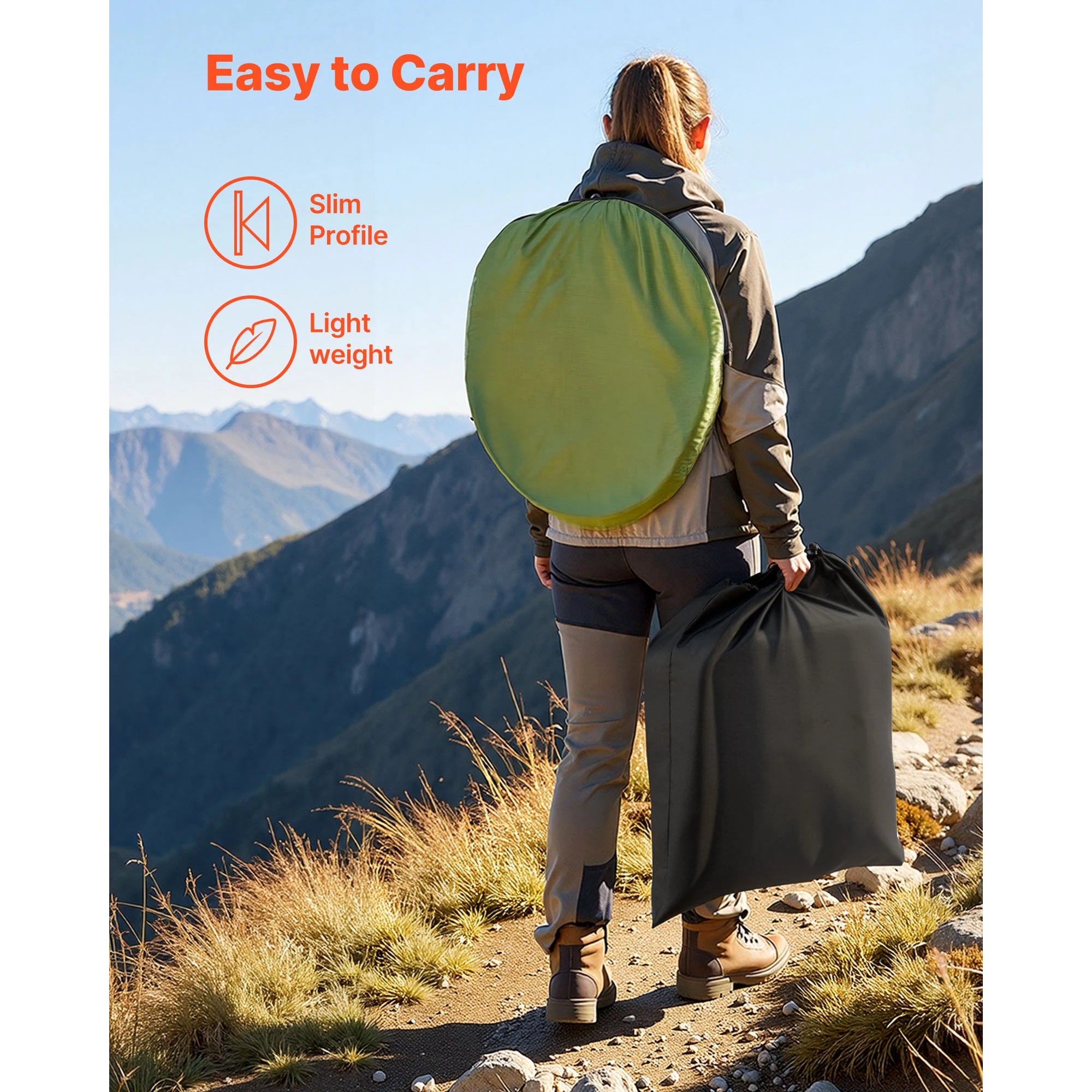 Inodoro portátil plegable para camping con bolsa de transporte y capacidad de 330 lb