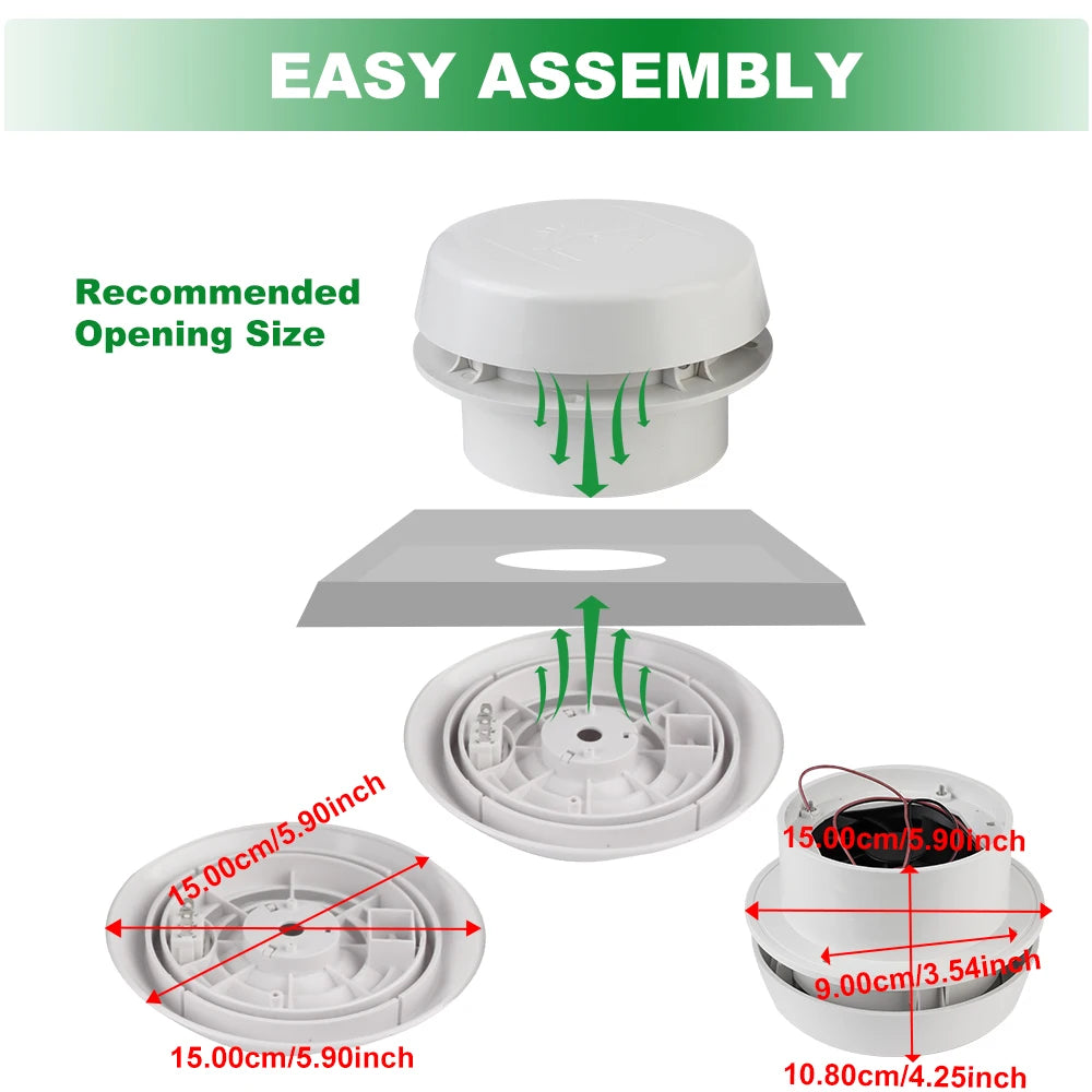 3000/4000RPM 12V Car Fan Silent/Strong Wind Air Vent Outlet Camper Accessories For RV Trailer Caravan Ventilation Exhaust Fans
