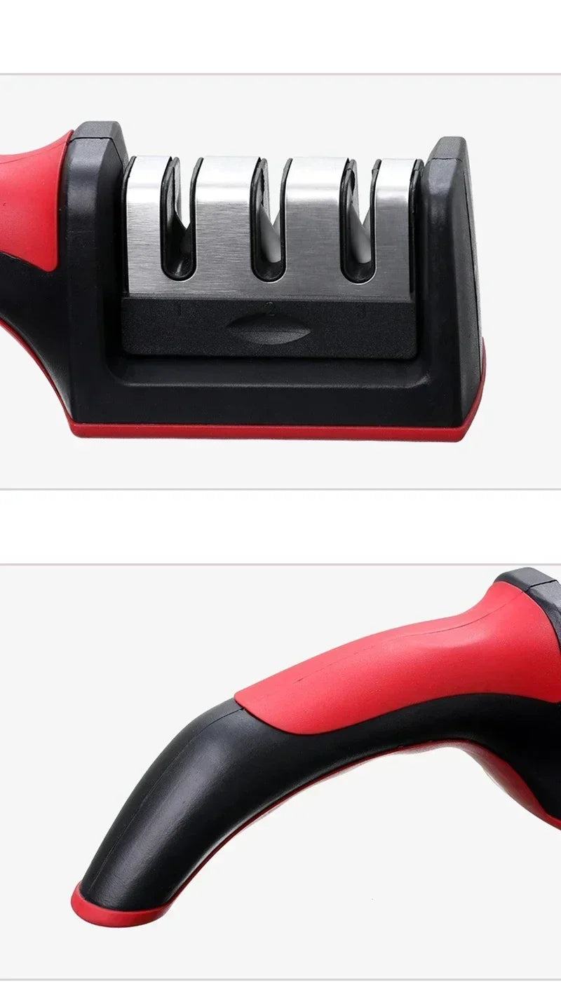 3-Segment Knife Sharpener Knife Sharpeners for Kitchen Knives Stainless Steel Three-Purpose Sharpening Stone for Kitchen Tools 