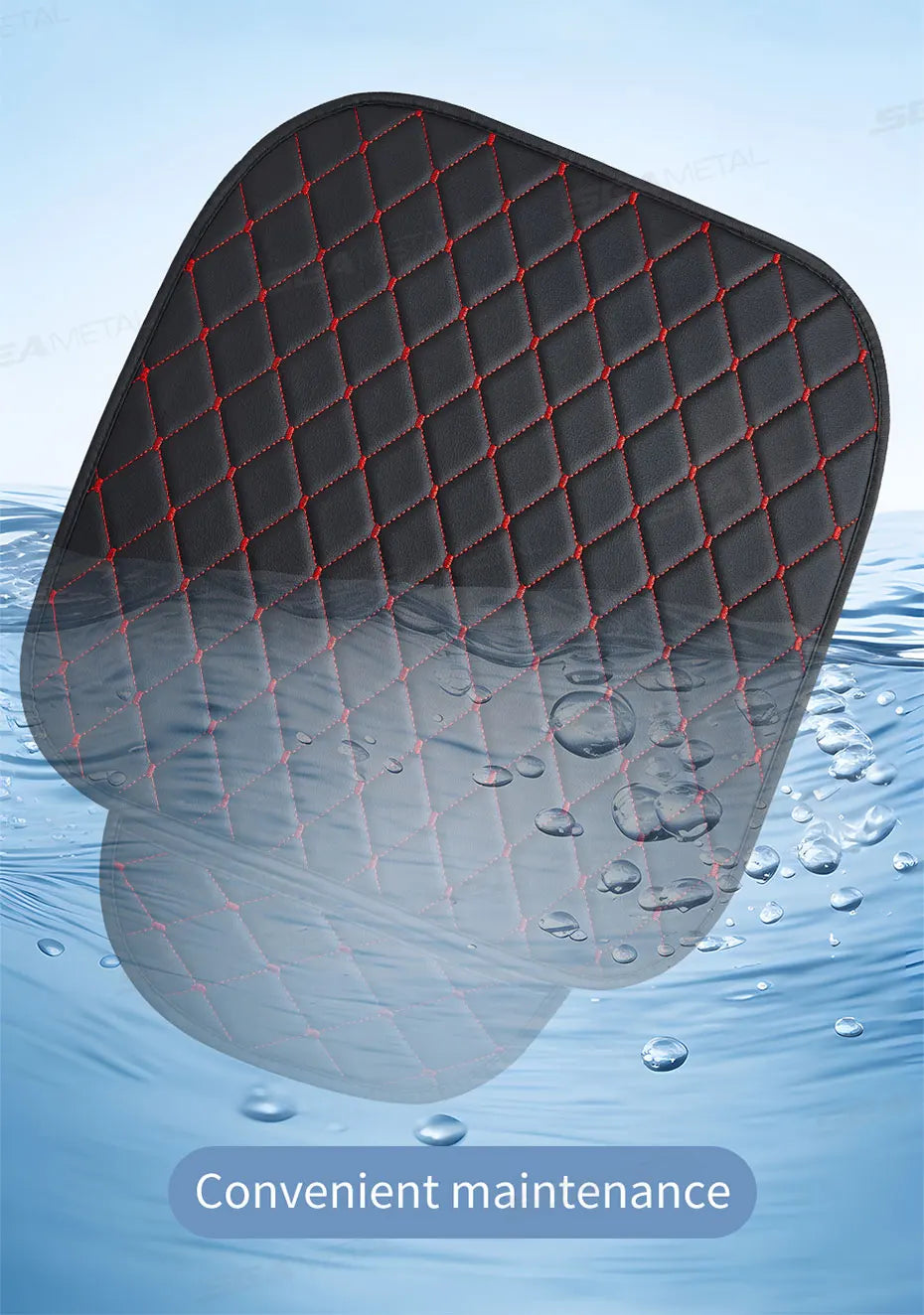 SEAMETAL Premium Car Seat Cushion Luxury Leather Anti Slip Seat Cover Breathable Anti Scratch Car Seat Protector for Sedan Suv