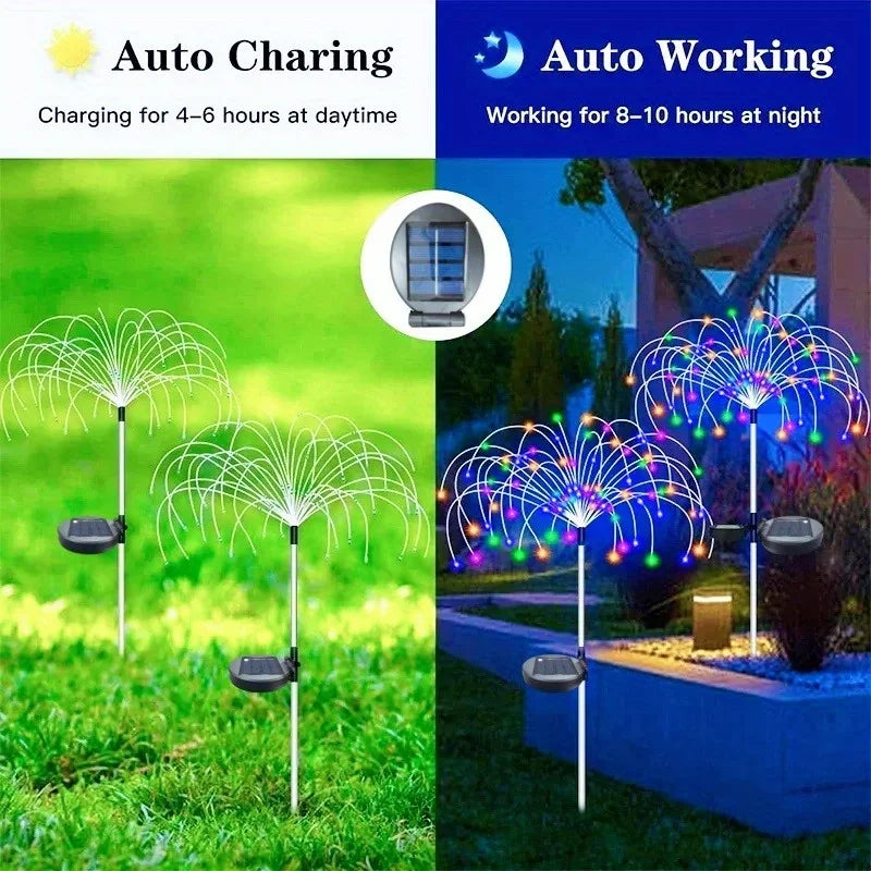 Solar Firework-Style Garden Light, Colour/LED Options