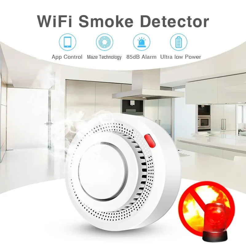 Tuya WiFi Dimni alarm Protipožarna zaščita Detektor dima Kombinirani požarni alarm Domači varnostni sistem Gasilci
