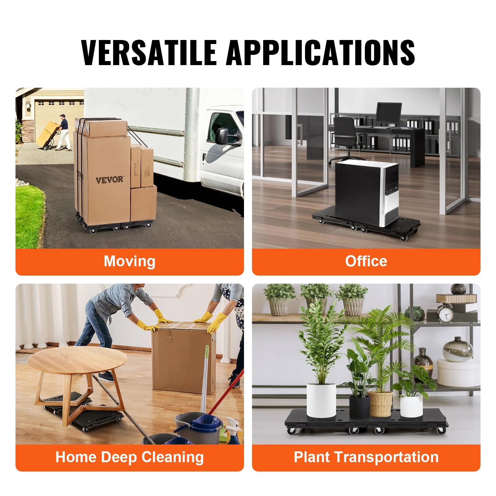 2 Pack Furniture Dolly Movers 500 lbs Each with Wheels