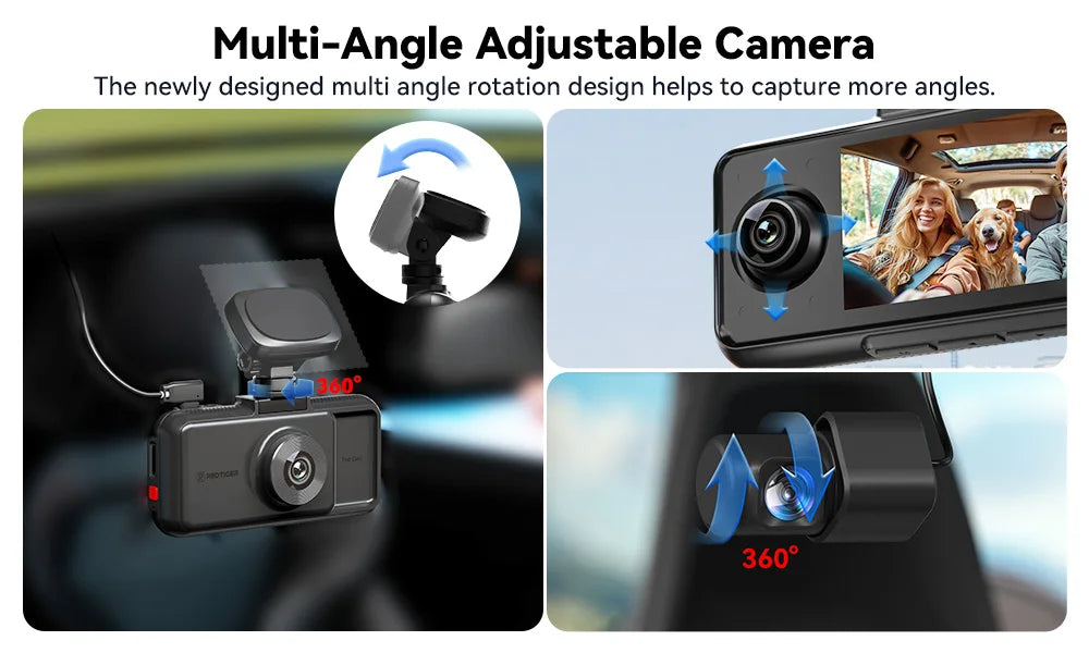 REDTIGER A6 4K 3-Channel Dash Cam with GPS and WiFi