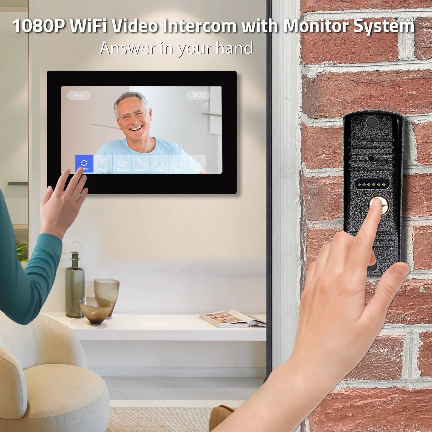 Video Intercom System 1080P Video Doorbell Phone Camera, WiFi Touch Monitor, 32G Card Auto Record TUYA APP 2 Way Intercom Unlock Spy-shop.com