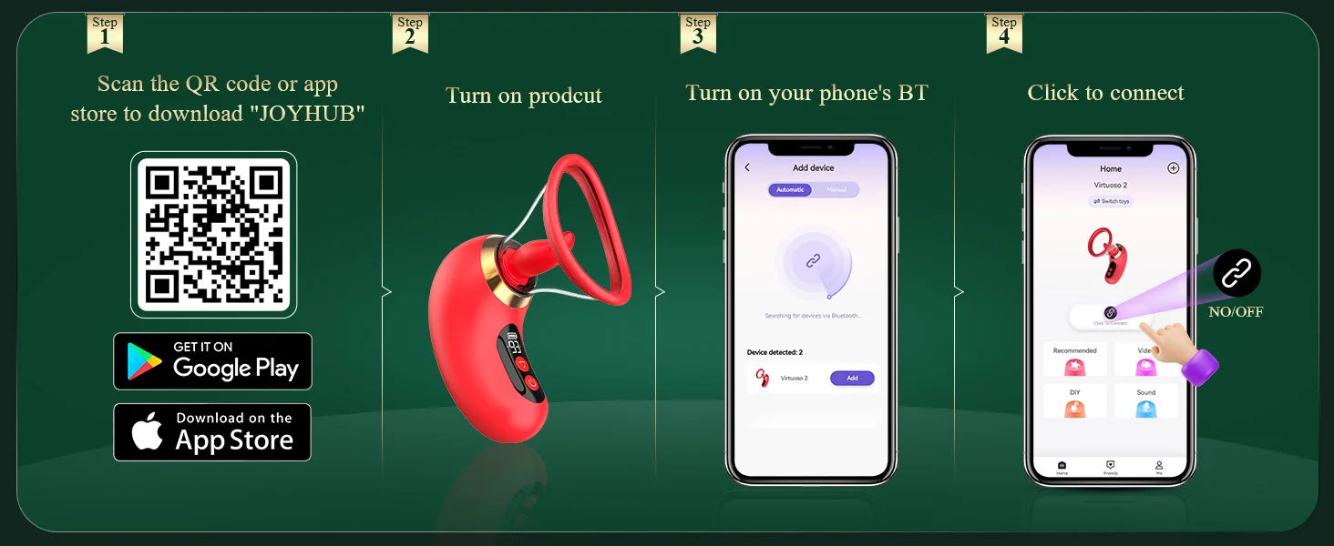 APP Kontrollü Dil ve Titreşim Modlu Klitoral Emici Vibratör