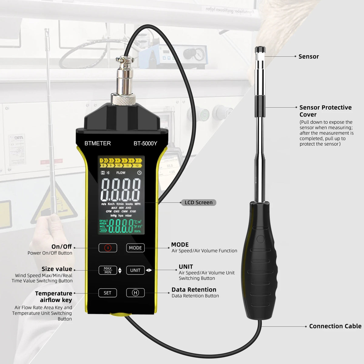 Hot-Wire Anemometer with Retractable Probe