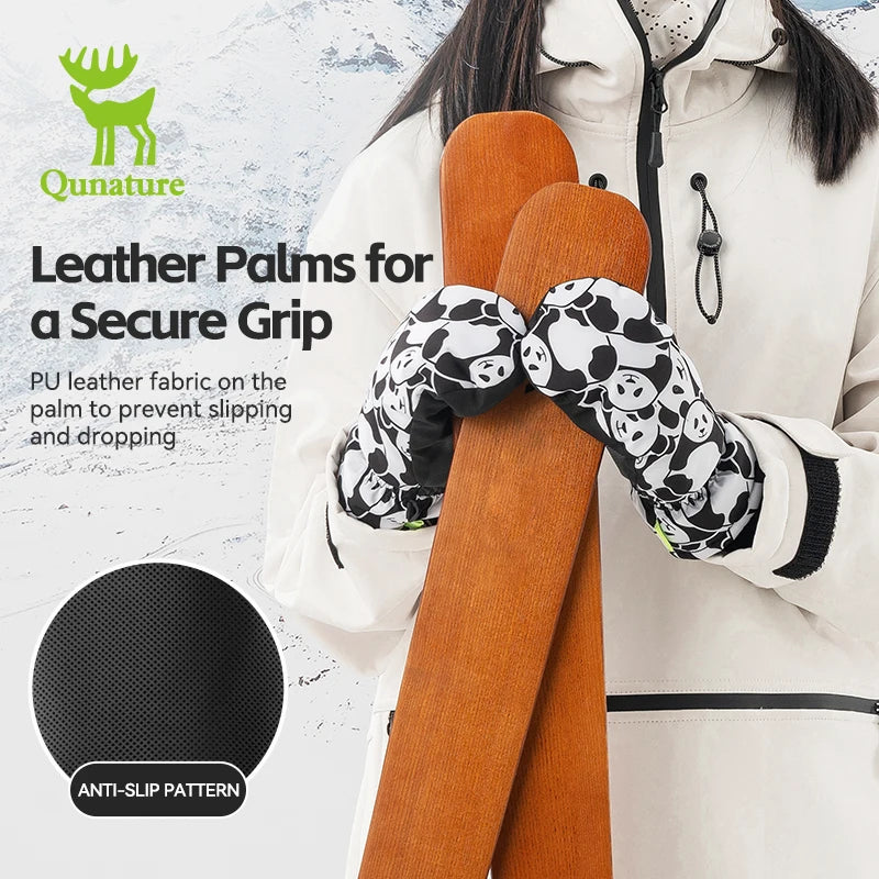 Kids Winter Ski Gloves Waterproof Non-Slip Touchscreen Warm Gloves
