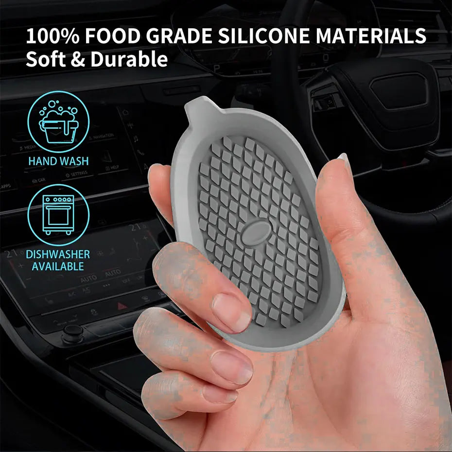 SEAMETAL 2Pcs Car Cup Coasters Non-Slip Silicone Cup Cushion Waterproof Washable Vehicle Coaster Auto Drink Holder Bottom Mat