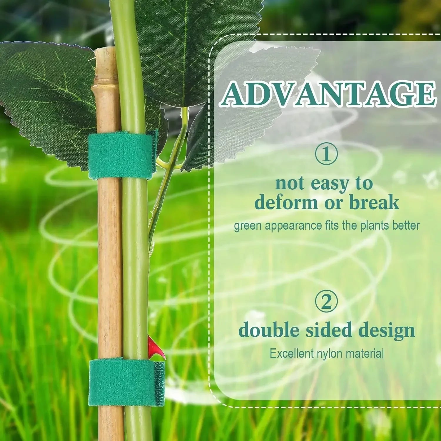 20/2M Nylon Plant Ties Plant Bandage Hook Tie Loop Adjustable Plant Support Reusable Fastener Tape for Home Garden Accessories 