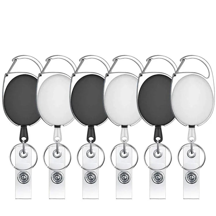 Retractable Crystal ID Badge Reel Keychain